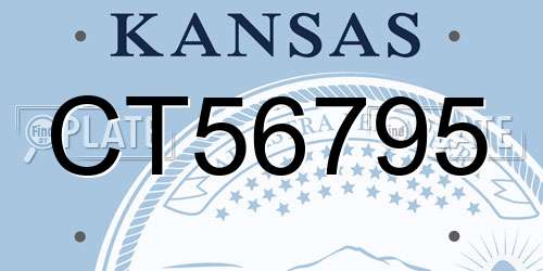 CT56795 Kansas License Plate