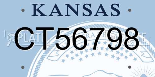 CT56798 Kansas License Plate