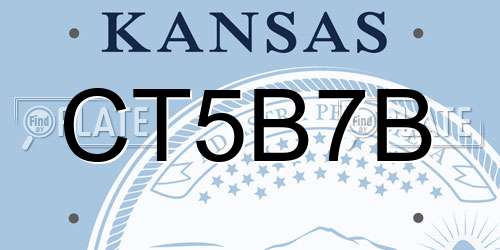 CT5B7B Kansas License Plate