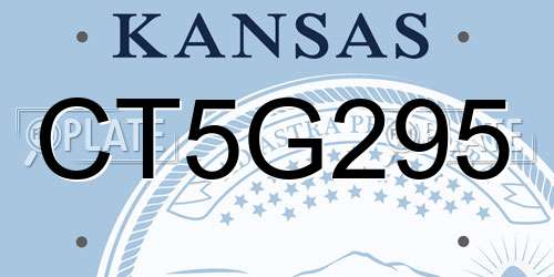 CT5G295 Kansas License Plate