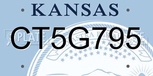 CT5G795 Kansas License Plate