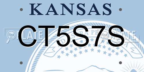 CT5S7S Kansas License Plate