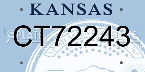 CT72243 Kansas License Plate