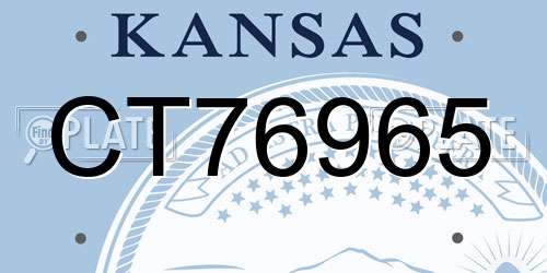 CT76965 Kansas License Plate