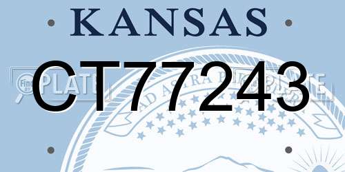 CT77243 Kansas License Plate