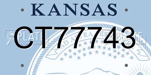 CT77743 Kansas License Plate