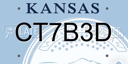 CT7B3D Kansas License Plate