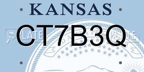 CT7B3Q Kansas License Plate