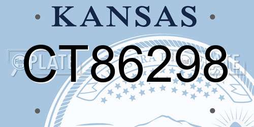 CT86298 Kansas License Plate