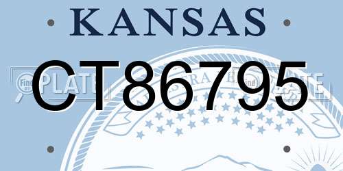 CT86795 Kansas License Plate