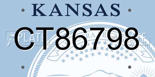 CT86798 Kansas License Plate