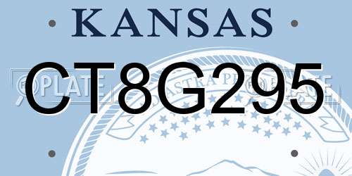 CT8G295 Kansas License Plate
