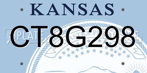 CT8G298 Kansas License Plate