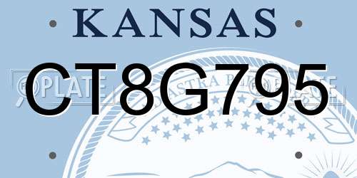 CT8G795 Kansas License Plate