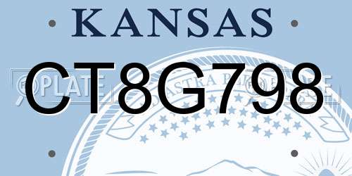 CT8G798 Kansas License Plate
