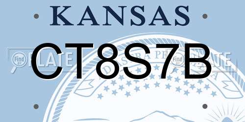 CT8S7B Kansas License Plate