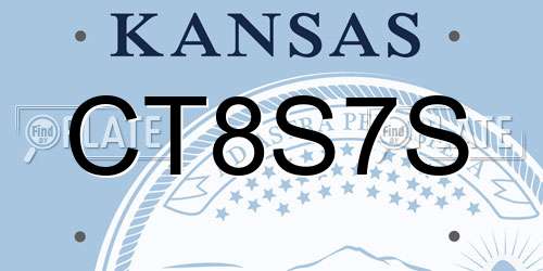 CT8S7S Kansas License Plate