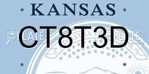 CT8T3D Kansas License Plate