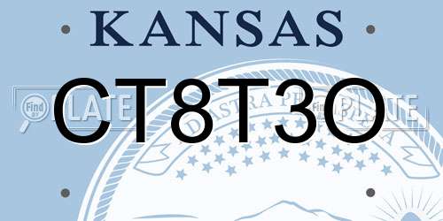 CT8T3O Kansas License Plate