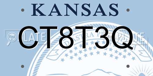 CT8T3Q Kansas License Plate