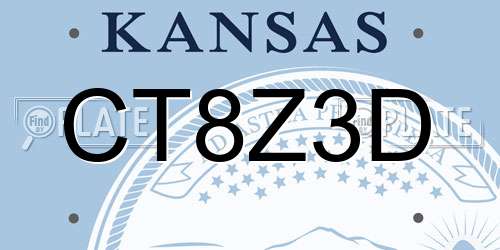 CT8Z3D Kansas License Plate