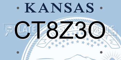 CT8Z3O Kansas License Plate