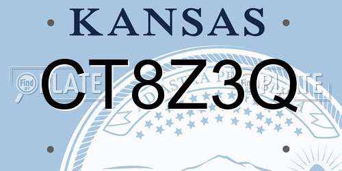 CT8Z3Q Kansas License Plate