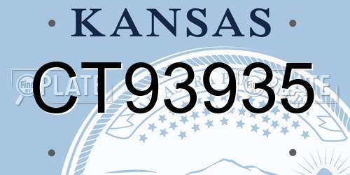 CT93935 Kansas License Plate