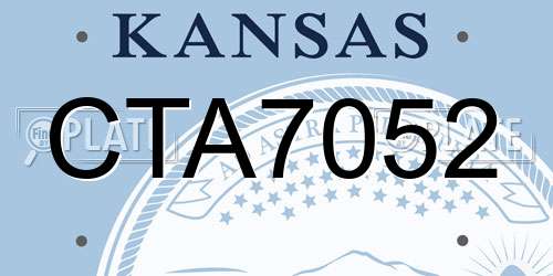 CTA7052 Kansas License Plate