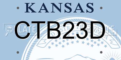 CTB23D Kansas License Plate