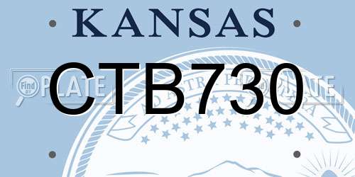 CTB730 Kansas License Plate