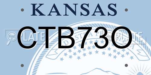 CTB73O Kansas License Plate