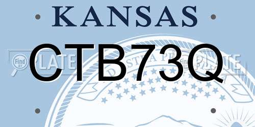 CTB73Q Kansas License Plate