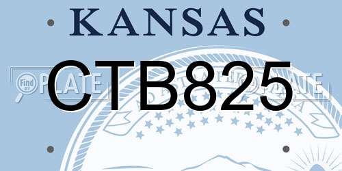 CTB825 Kansas License Plate