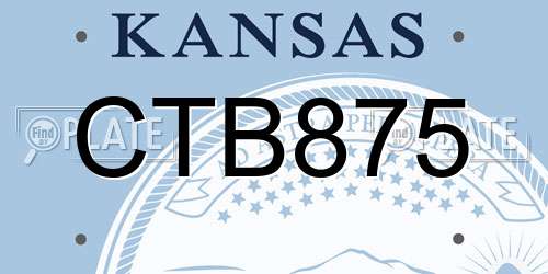 CTB875 Kansas License Plate