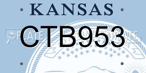 CTB953 Kansas License Plate
