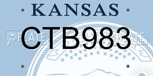 CTB983 Kansas License Plate