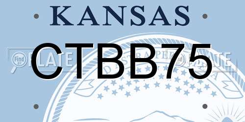 CTBB75 Kansas License Plate
