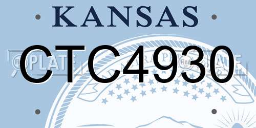 CTC4930 Kansas License Plate