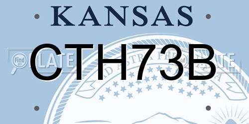 CTH73B Kansas License Plate
