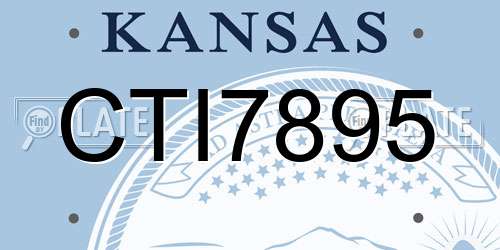 CTI7895 Kansas License Plate