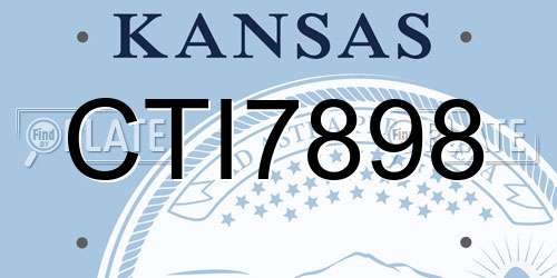 CTI7898 Kansas License Plate