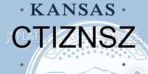 CTIZNSZ Kansas License Plate