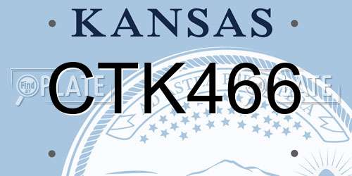 CTK466 Kansas License Plate
