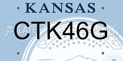 CTK46G Kansas License Plate