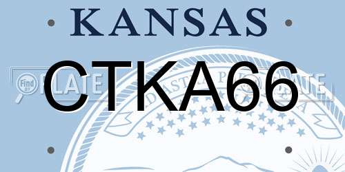 CTKA66 Kansas License Plate