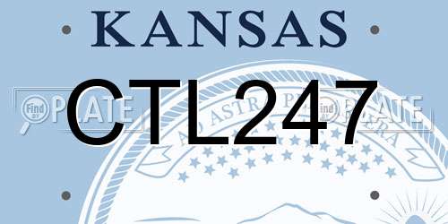 CTL247 Kansas License Plate