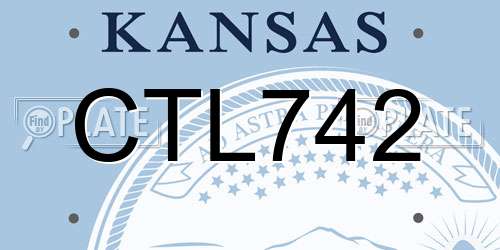 CTL742 Kansas License Plate