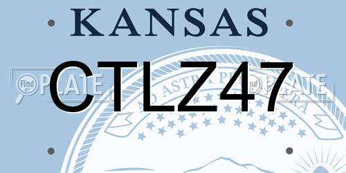 CTLZ47 Kansas License Plate