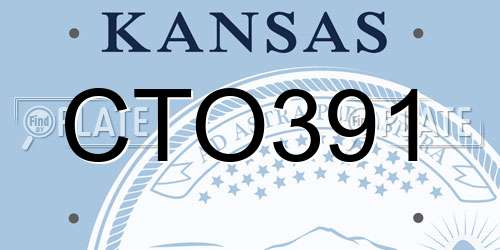 CTO391 Kansas License Plate